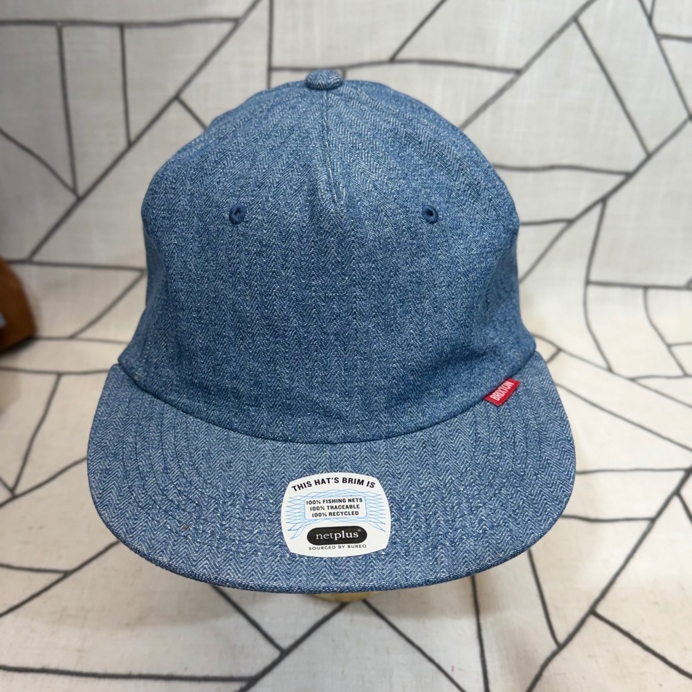 Brixton MC Assembly HP Snapback Hat O/S Blue Union Herringbone Netplus Brim NWT‎